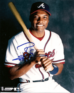 AUTOGRAPHED  REGGIE SANDERS 8x10 Atlanta Braves Photo