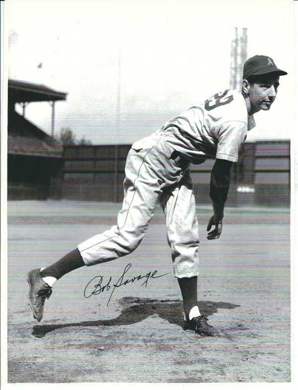 AUTOGRAPHED BOB SAVAGE 8X10 Philadelphia A's Photo