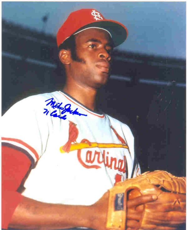 AUTOGRAPHED MIKE JACKSON 8x10 St. Louis Cardinals Photo