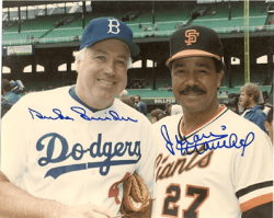 Autographed HOF DUKE SNIDER & JUAN MARICHAL LA DODGERS & SAN FRANCISCO GIANTS photo