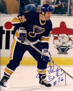 Autographed PETER STASTNY 8x10 St. Louis Blues Photo
