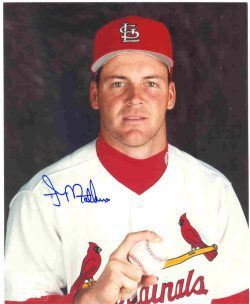 AUTOGRAPHED T.J. MATHEWS 8X10 St. Louis Cardinals Photo