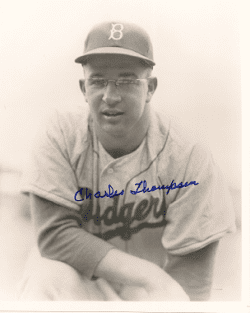 AUTOGRAPHED CHARLES THOMPSON 8x10 Brooklyn Dodgers photo