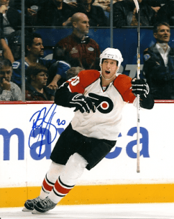 Autographed R. J. UMBERGER photo - Philadelphia Flyers