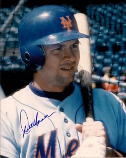 AUTOGRAPHED DEL UNSER 8X10 New York Mets photo
