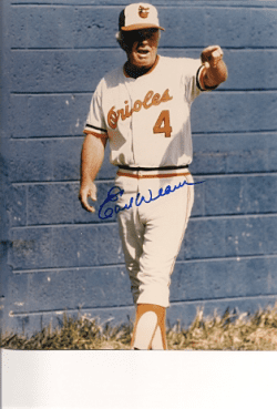 Autographed  EARL WEAVER 8x10 Baltimore Orioles Photo