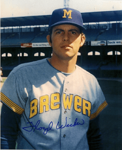AUTOGRAPHED FLOYD WICKER 8x10 Milwaukee Brewers Photo