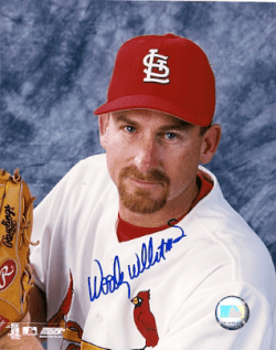 AUTOGRAPHED WOODY WILLIAMS St. Louis Cardinals photo