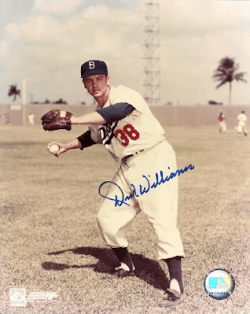 Autographed  DICK WILLIAMS 8x10 Brooklyn Dodgers Photo