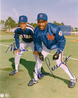AUTOGRAPHED MAURY WILLS & VINCE COLEMAN New York Mets photo