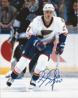 Autographed Terry Yake 8X10  St. Louis Blues Photo