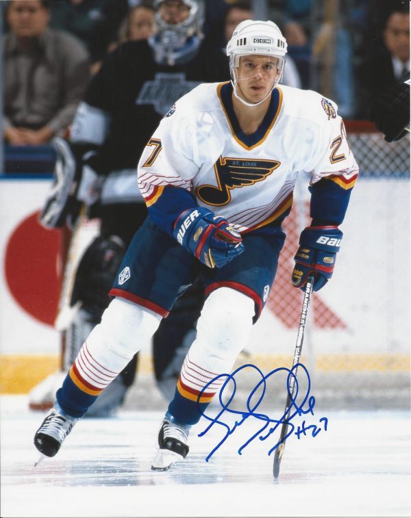 Autographed Terry Yake 8X10  St. Louis Blues Photo