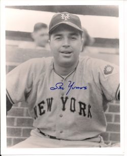 AUTOGRAPHED SAL YVARS 8x10 New York Giants Photo