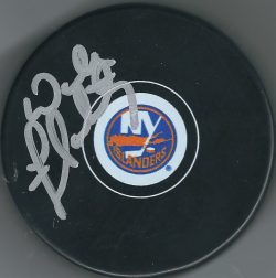 Autographed WADE FLAHERTY New York Islanders Hockey Puck