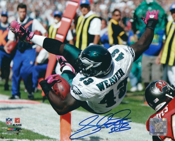 Autographed LEONARD WEAVER 8X10 Philadelphia Eagles Photo