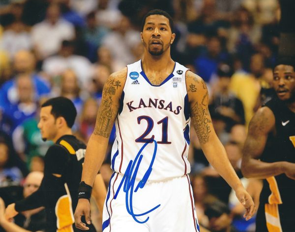Autographed MARKIEFF MORRIS Kansas Jayhawks 8x10 Photo