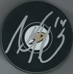 Autographed ADAM HENRIQUE Anaheim Ducks Hockey Puck