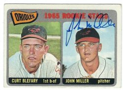 Autographed JOHN MILLER 1965 Topps Card