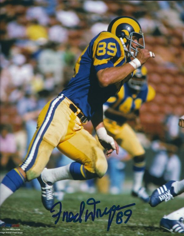 AUTOGRAPHED FRED DRYER 8X10 Los Angeles Rams Photo