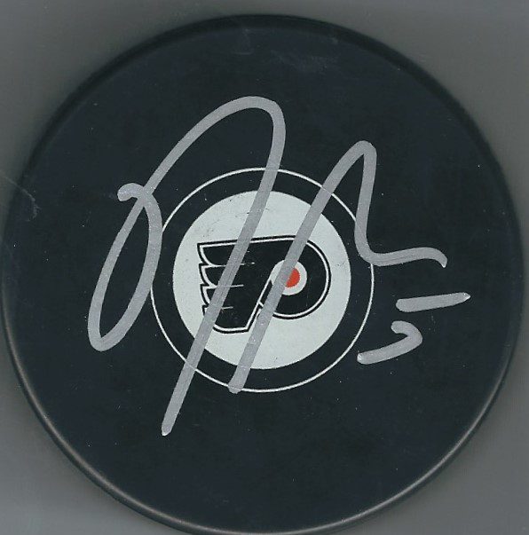 Autographed SAM MORIN Philadelphia Flyers Hockey Puck - Main Line ...