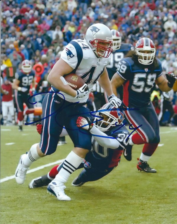 AUTOGRAPHED HEATH EVANS 8X10 New England Patriots Photo