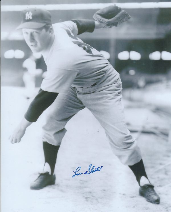 AUTOGRAPHED LOU SLEATER 8x10 New York Yankees Photo