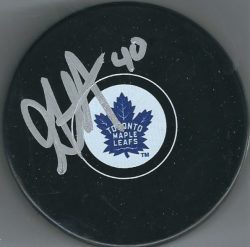 Autographed GARRET SPARKS Toronto Maple Leafs Hockey Puck