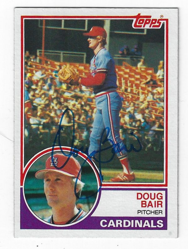 Autographed DOUG BAIR St. Louis Cardinals 1983 Topps card