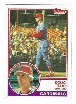 Autographed DOUG BAIR St. Louis Cardinals 1983 Topps card
