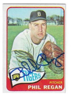 Autographed Phil Regan Detroit Tigers 1965 Topps Card
