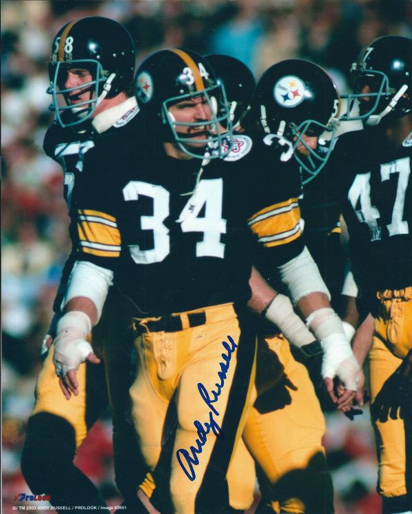 Autographed ANDY RUSSELL 8X10 Pittsburgh Steelers Photo