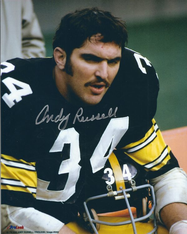 Autographed ANDY RUSSELL 8X10 Pittsburgh Steelers Photo