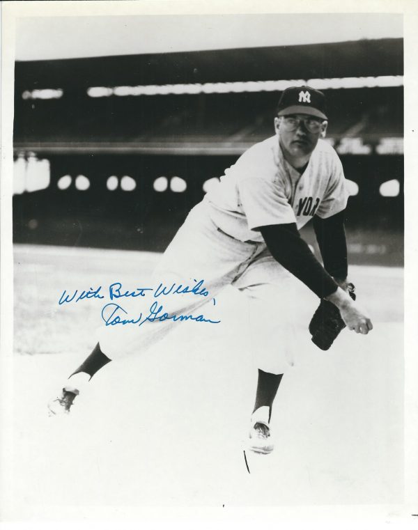 AUTOGRAPHED TOM GORMAN 8X10 New York Yankees Photo