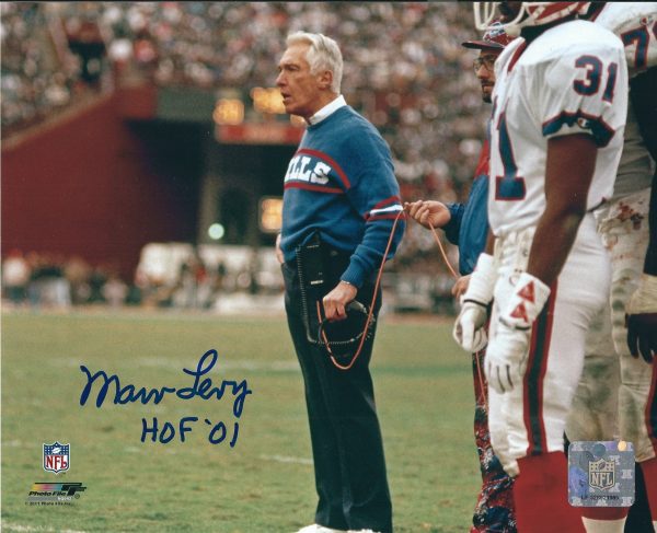 Autographed MARV LEVY HOF 8X10 Buffalo Bills Photo