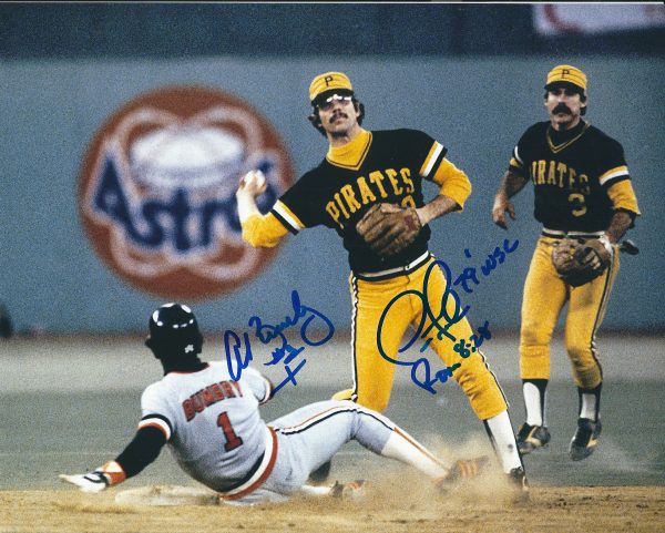 AUTOGRAPHED AL BUMBRY Orioles & TIM FOLI Pirates 8x10 Photo