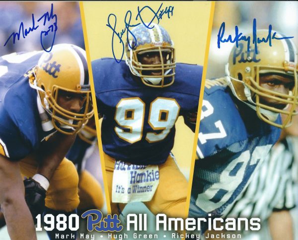 Autographed MARK MAY, HUGH GREEN & RICKEY JACKSON 8X10 Pitt Panthers Photo