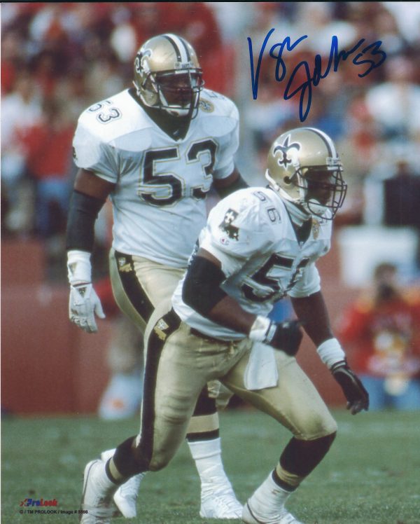 Autographed VAUGHAN JOHNSON 8X10 New Orleans Saints photo