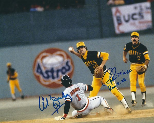 AUTOGRAPHED AL BUMBRY Orioles & TIM FOLI Pirates 8x10 Photo