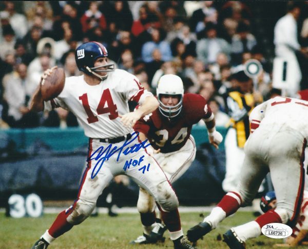 AUTOGRAPHED Y.A. TITTLE 8X10 New York Giants Photo
