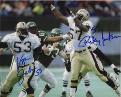 Autographed RICKEY JACKSON & VAUGHAN JOHNSON 8X10 New Orleans Saints photo