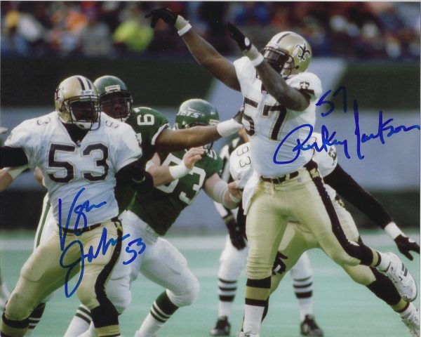 Autographed RICKEY JACKSON & VAUGHAN JOHNSON 8X10 New Orleans Saints photo
