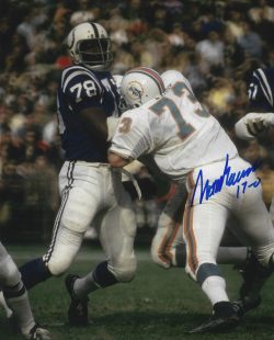 Autographed NORM EVANS Miami Dolphins 8X10 Photo