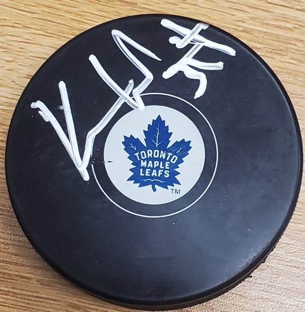 Autographed KEN WREGGET Toronto Maple Leafs Hockey Puck