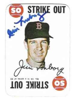 JIM LONBORG Boston Red Sox  Autographed 1968 Topps Game Card