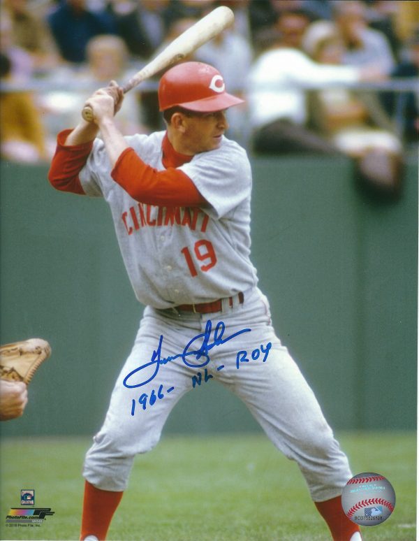 AUTOGRAPHED TOMMY HELMS 8x10 Cincinnati Reds Photo