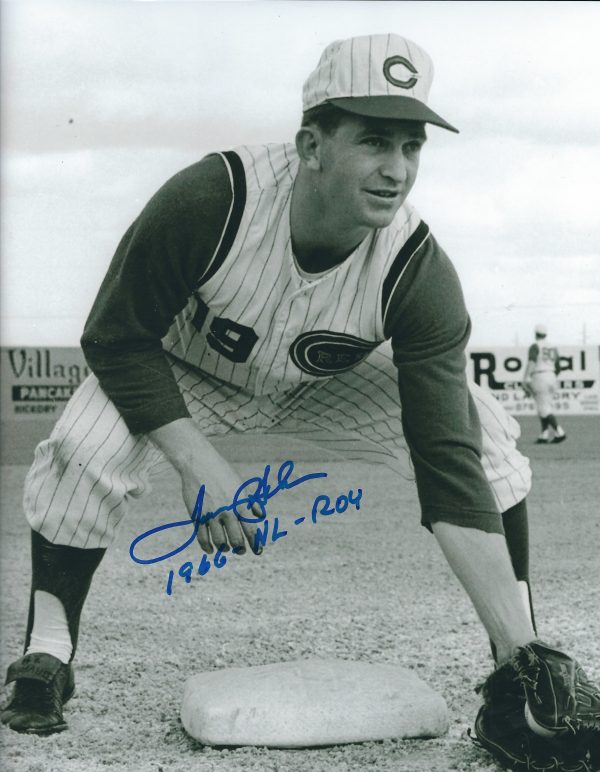 AUTOGRAPHED TOMMY HELMS 8x10 Cincinnati Reds Photo