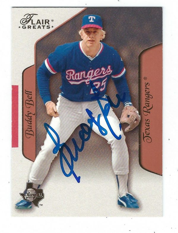 Autographed BUDDY BELL 2003 Flair Greats Card