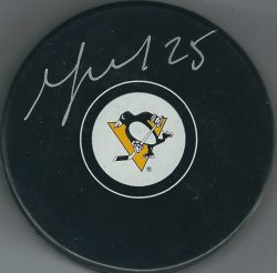 Autographed MAX TALBOT Pittsburgh Penguins Hockey Puck
