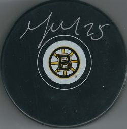 Autographed MAX TALBOT Boston Bruins Hockey Puck