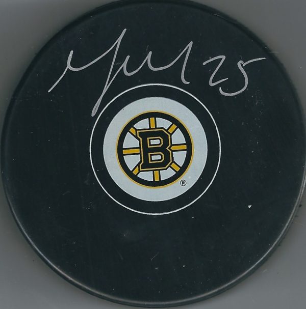 Autographed MAX TALBOT Boston Bruins Hockey Puck